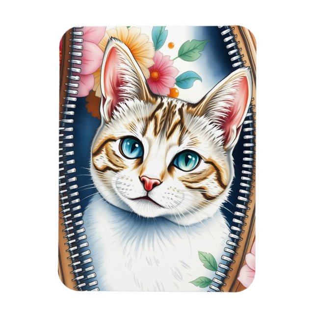 Vattenfärgsfärgad cute-samling i vackert Trendig Magnet (Vertikal)