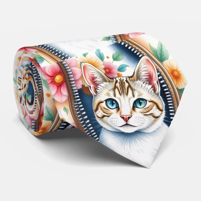 Vattenfärgsfärgad cute-samling i vackert Trendig Slips (Rullad)
