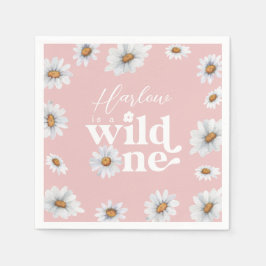 Vattenfärgsfärgad Daisy Vild 1 Flickans första föd Pappersservett