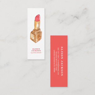 Vattenfärgsfärgad guld lip färg-distributör mini visitkort