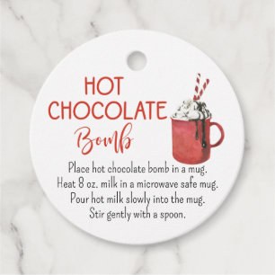 Vattenfärgsfärgad Hett Chocolate Bomb Märkre Gåvor Etiketter