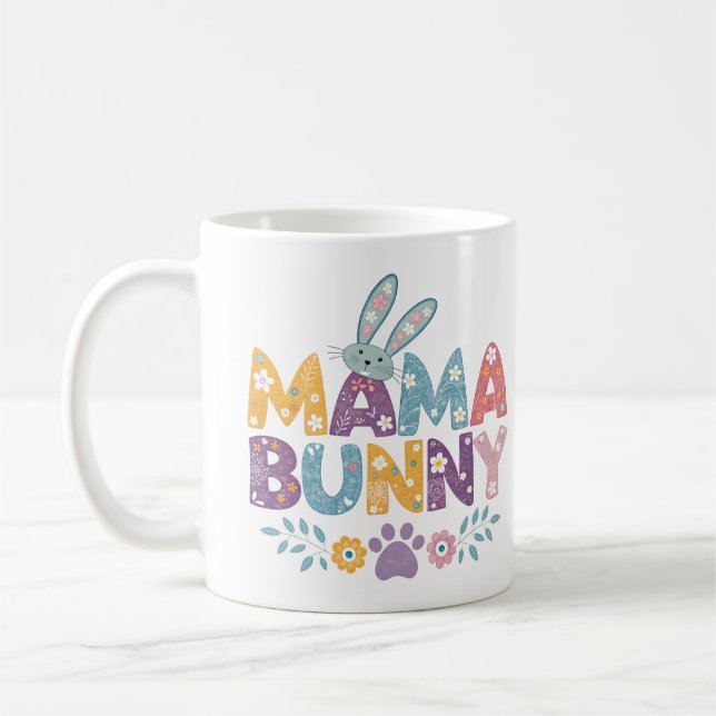 vattenfärgsfärgad mamma av blommigt kaffemugg (Vänster)