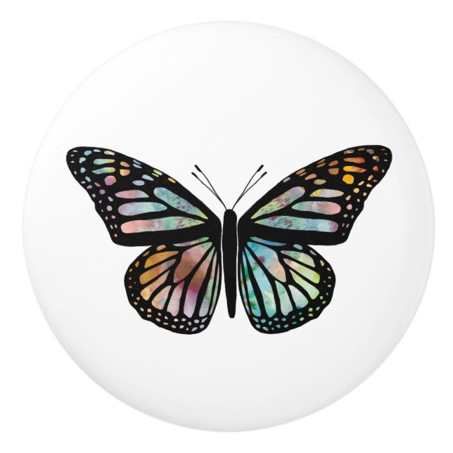 Vattenfärgsfärgad monarch Butterfly-färgad Knopp (Framsidan)