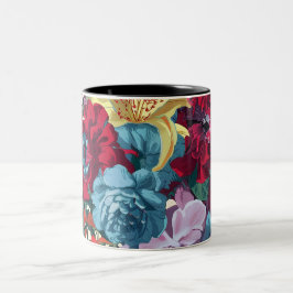 Vattenfärgsfärgad Monogram Blommigt Delight Två-Tonad Mugg