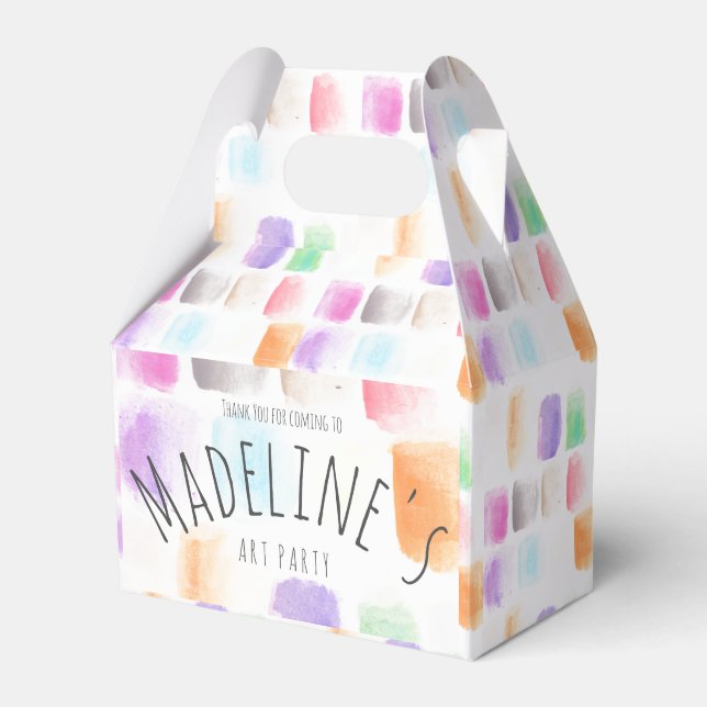 Vattenfärgsfärgad Party-födelsedag Färgfull Abstra Presentaskar (Framsidan Sidan)