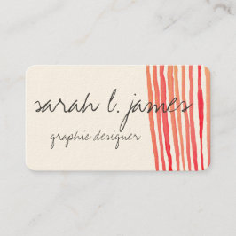 Vattenfärgsfärgad Rand Red Paected Artistic Visitkort