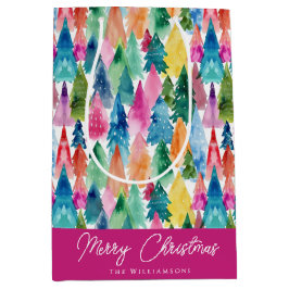 Vattenfärgsfärgad regnbåge Julgranar