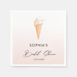 Vattenfärgsfärgad Rosa Möhippa av iskräm Pappersservett