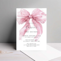Vattenfärgsfärgad Rosa Ribbon Bow Första födelseda