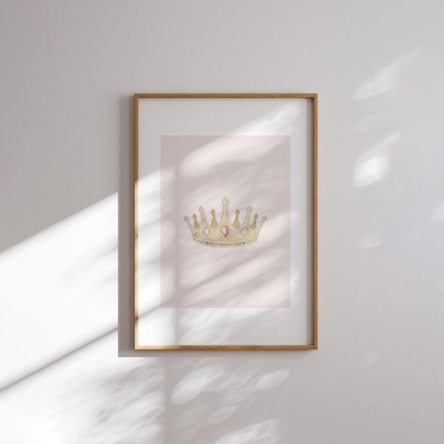 Vattenfärgsfärgad rosa vintage krona poster (Skapare uppladdad)