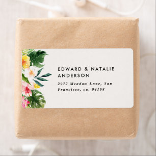 vattenfärgsfärgad tropisk botanisk blommigt fär fraktsedel