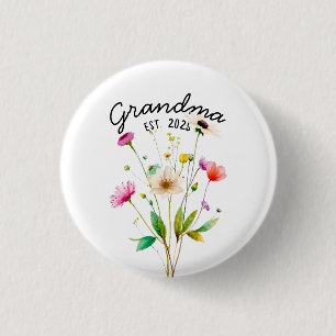 Vattenfärgsfärgade vilda blommor första gången Gra Knapp