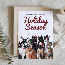 Vattenfärgsfärgat katter - Purr-fect julfoto-Helgd