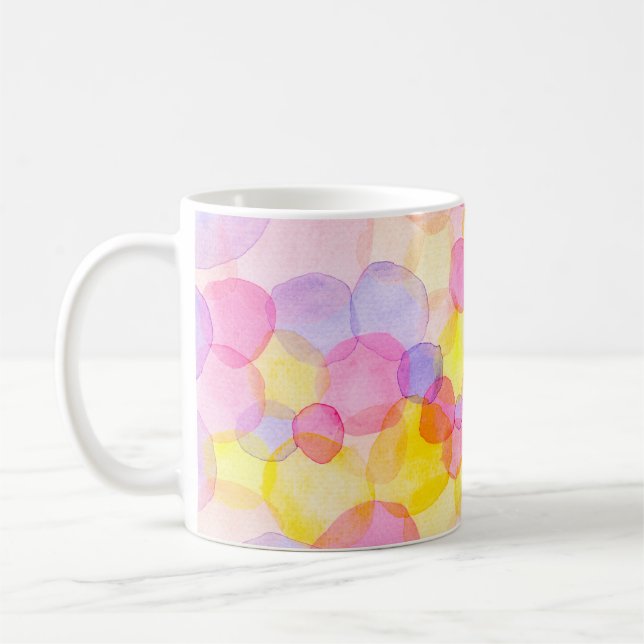 Vattenfärgsfärgat polka dots sömlöst mönster kaffemugg (Vänster)