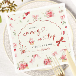 Vattenfärgsfärgen Blommigt Cherries Party Papperss Pappersservett