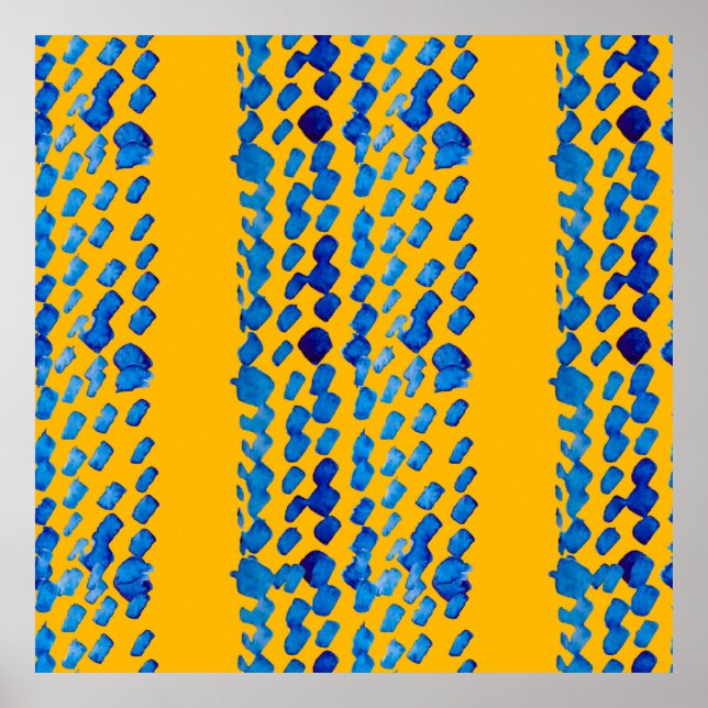 Vattenfärgsfärgen sömlös mönster med abstrakter oc poster (Framsidan)