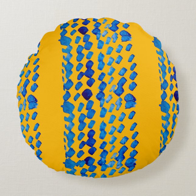 Vattenfärgsfärgen sömlös mönster med abstrakter oc rund kudde (Framsidan)