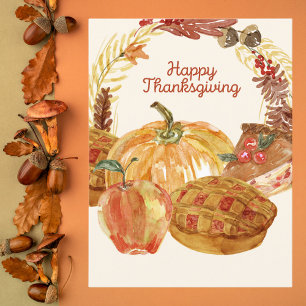 Vattenfärgsfärgens Thanksgiving - färgsförhållande Vykort