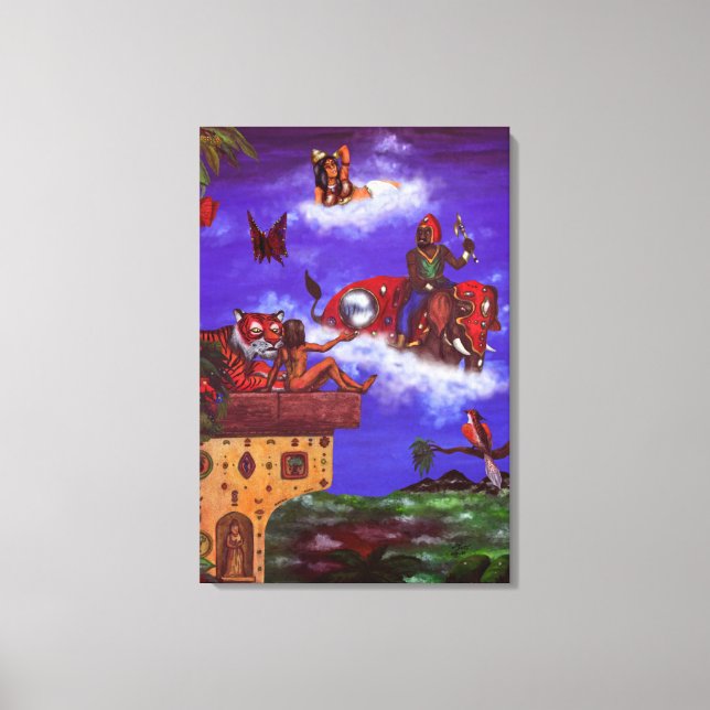 vattenfärgsfärgfärgmålningsmoment visionär canvastryck (Framsida)