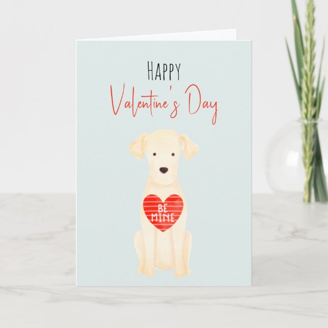 Vattenfärgsfärgkort för Valentineser i Hund Kärlek Helgkort (Framsida)