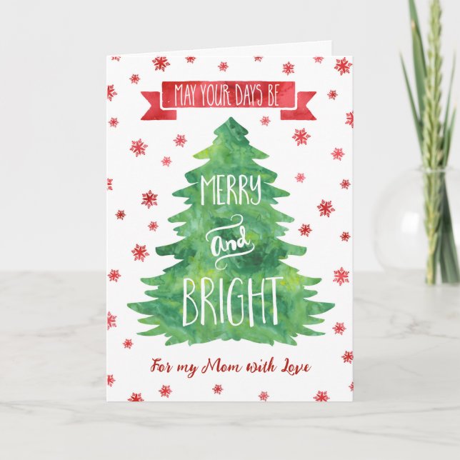 Vattenfärgsfärgkort Mor God jul Helgkort (Framsida)