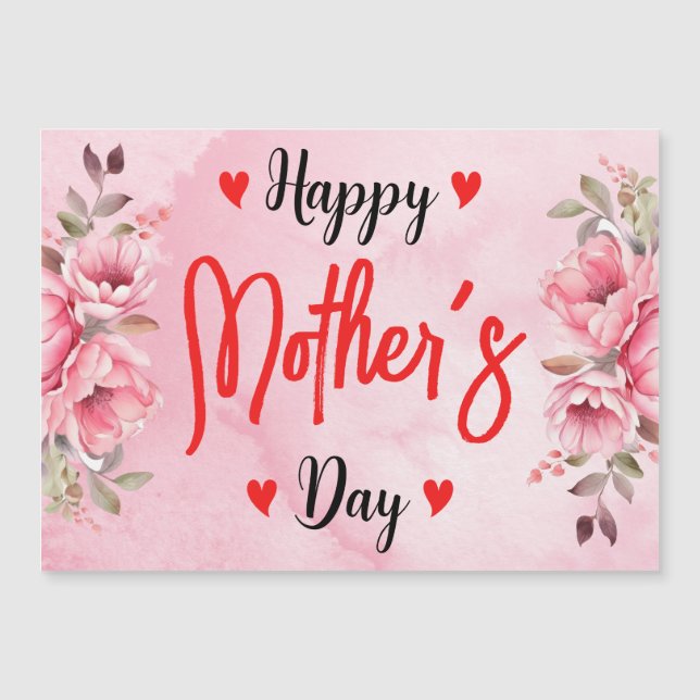 Vattenfärgsfärgkort Rosa ros Flower Mors dag (Framsida)