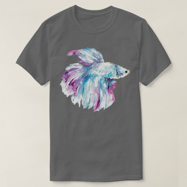 Vattenfärgsfärgning 2 för bettafisk t shirt (Design framsida)