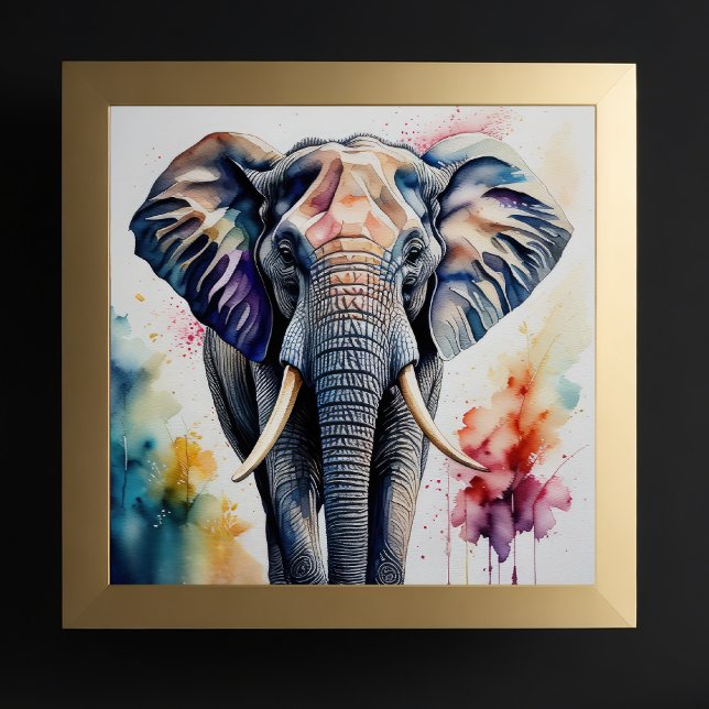 Vattenfärgsfärgning av elefant 1:1 poster (Skapare uppladdad)