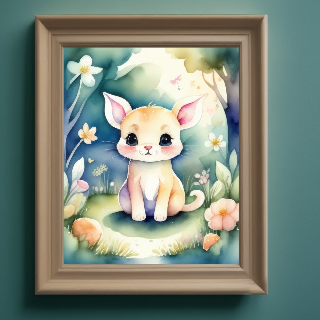 Vattenfärgsfärgning av Kawaii Chibi Creature III Poster (Skapare uppladdad)