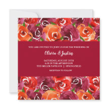 Vattenfärgsfärgning Blommigt Collage Bröllop