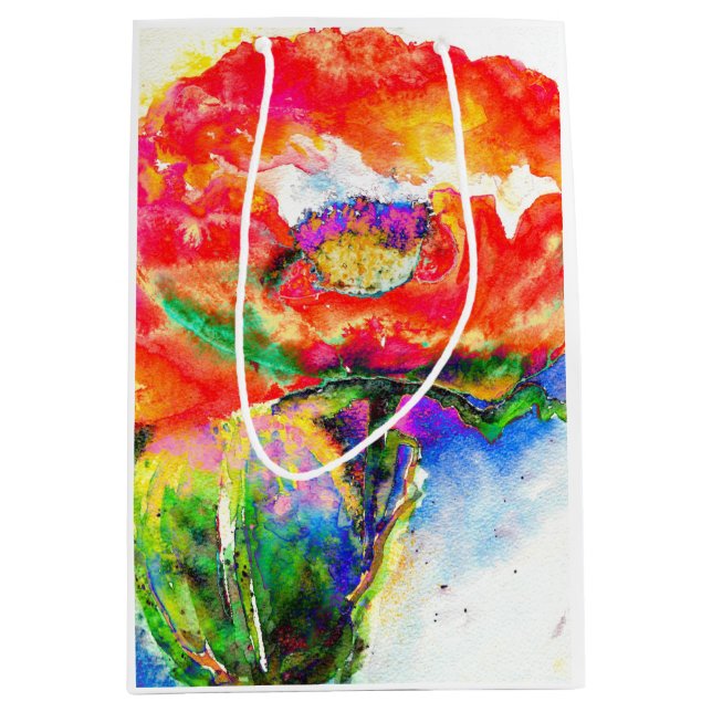 Vattenfärgsfärgning för elegantens röda blommigt (Framsidan)