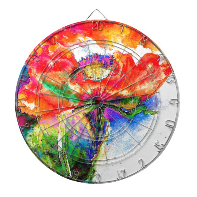 Vattenfärgsfärgning för elegantens röda blommigt piltavla (Framsidan)