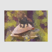 vattenfärgsfärgning lejon på sköldpadda snäckor