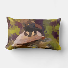 vattenfärgsfärgning lejon på sköldpadda snäckor lumbarkudde