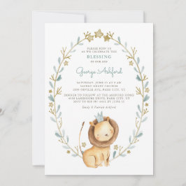 Vattenfärgsfärgning Lejon Prince Pojke Blating Inbjudningar