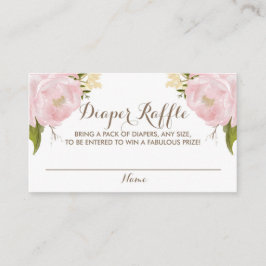 Vattenfärgsfärgning Rosa Peonies Baby Diaper Raff Tilläggskort