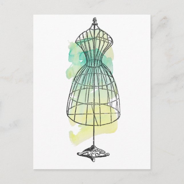 Vattenfärgsfärgpressformulär Vykort (Framsida)