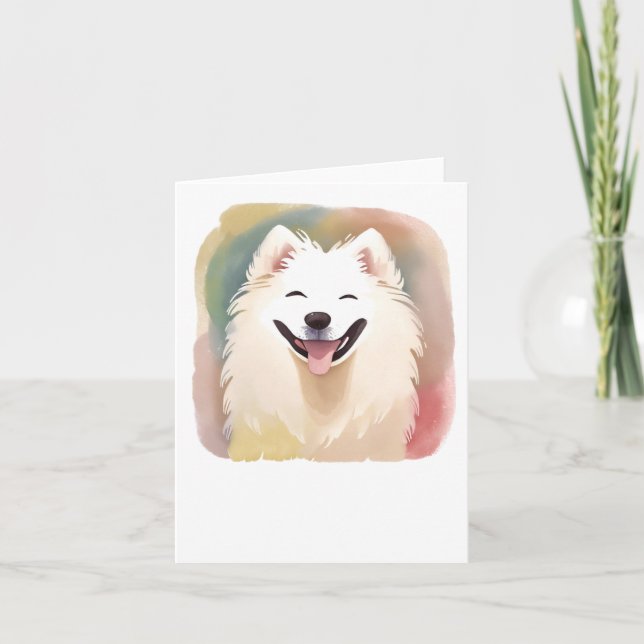 Vattenfärgsfärgsetikett för Hund 1 Kort (Framsida)