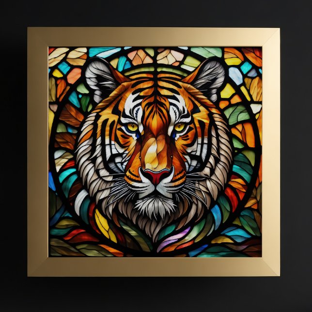 Vattenfärgsfärgstenig glasruta Stil Tiger Poster (Skapare uppladdad)