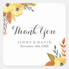 Vattenfärgsfärgstreck för Tack Fyrkantigt Klistermärke