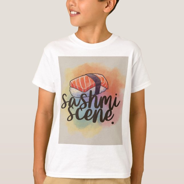 Vattenfärgsfärgtesten för Sashimi-scenen T Shirt (Framsida)