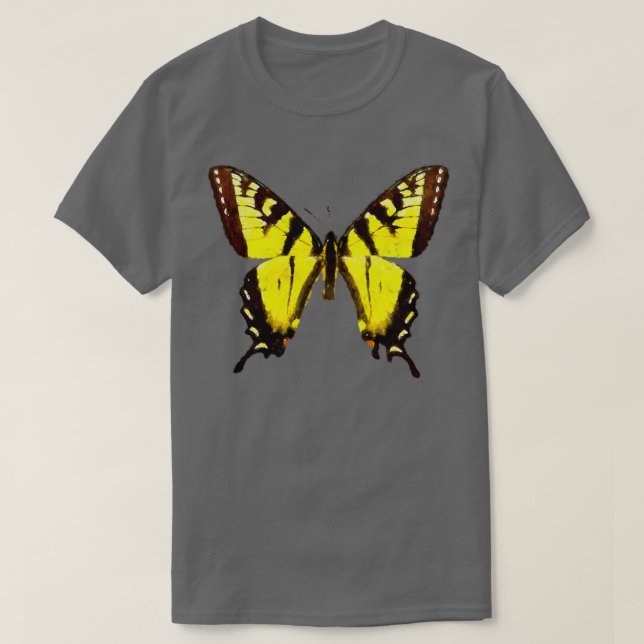Vattenfärgsfärgtiger Swallowtail Butterfly Waterco T Shirt (Design framsida)
