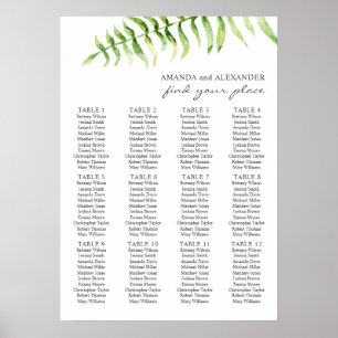 Vattenfärgsfärja. Sätesdiagram för Grey bröllop Poster