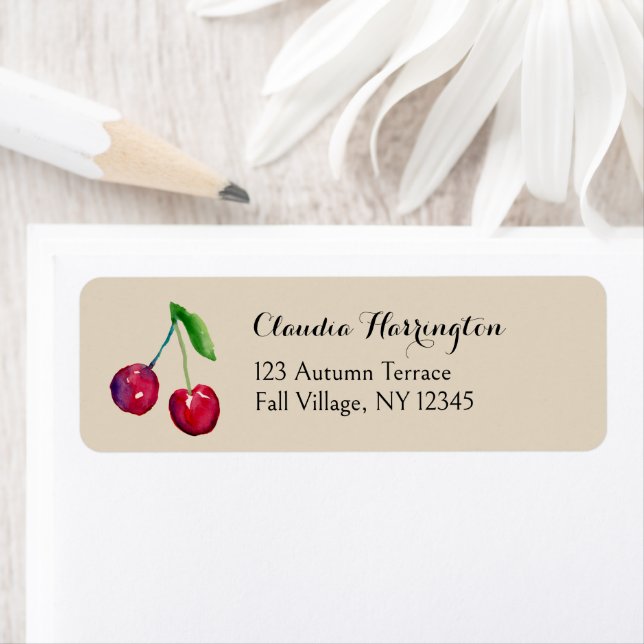 Vattenfärgsfärjor Hand-Pavisserligen-Nature Adress Returadress Etikett (Insitu)