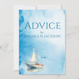 Vattenfärgsfartyg Bröllop Rådkort