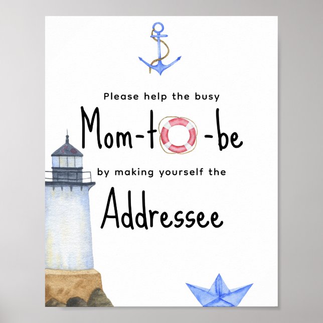Vattenfärgsfartyg - Mamma som ska adresseras Poster (Framsidan)