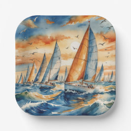 Vattenfärgsfartyg Regatta