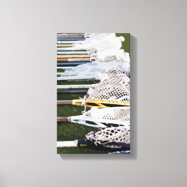 Vattenfärgsfästen Lacrosse Sticks Canvastryck (Framsida)