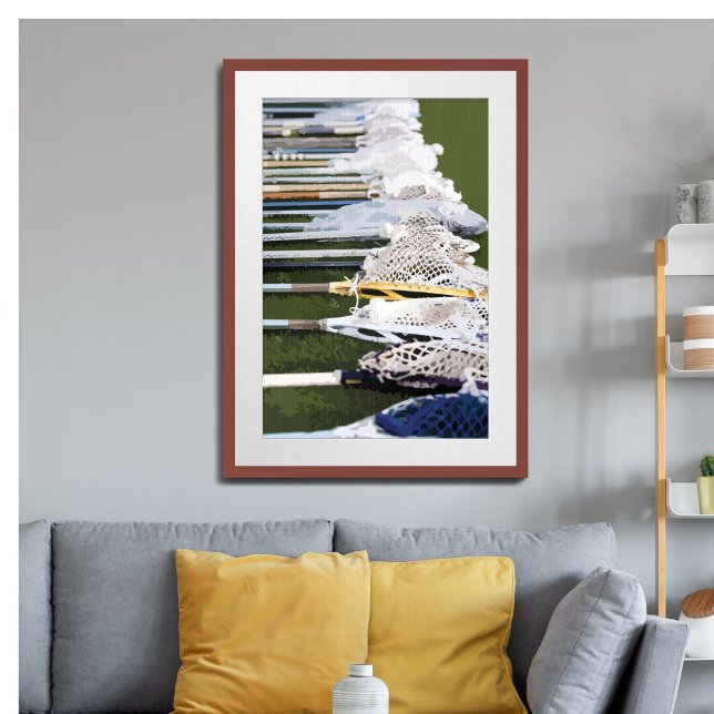 Vattenfärgsfästen Lacrosse Sticks Poster (Skapare uppladdad)