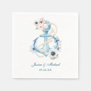 Vattenfärgsfästpunkt Flower Calligraphy Bröllop Pappersservett